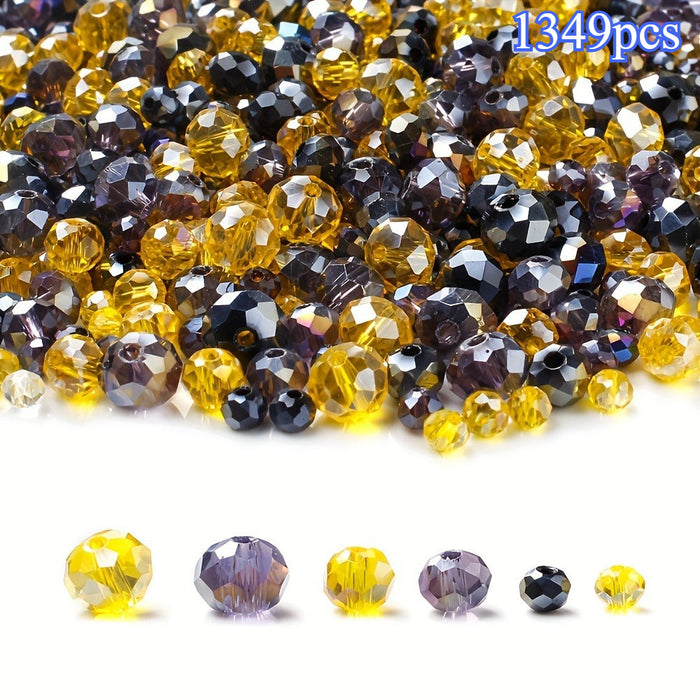 1349pcs Halloween Artificial Crystal Beads Mix Random Orange Black Purple