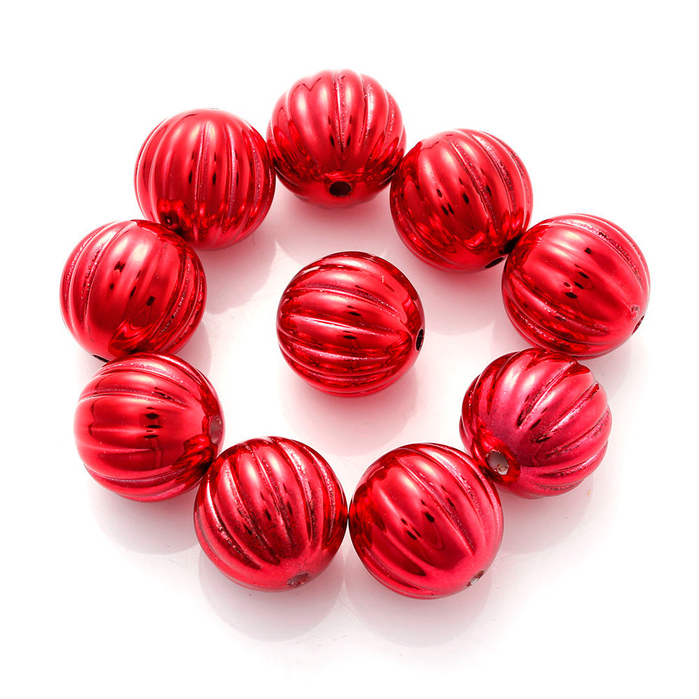 Pumpkin Round Acrylic Beads