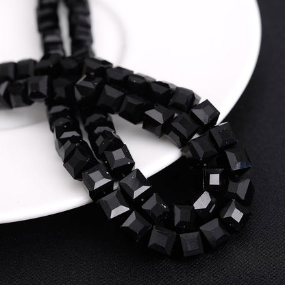 4mm Square Multi-faceted Czech Glass Cube Beads