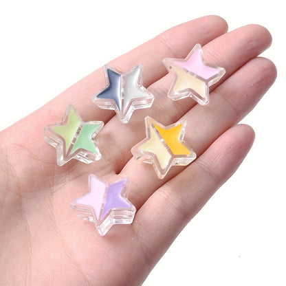 20PCS 19mm Gradient Star Acrylic Spacer Beads