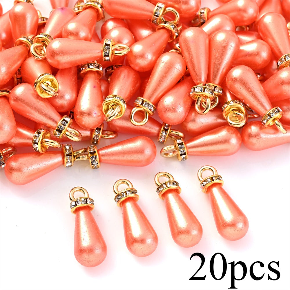 Multicolor Acrylic Imitation Pearl Waterdrop Charms