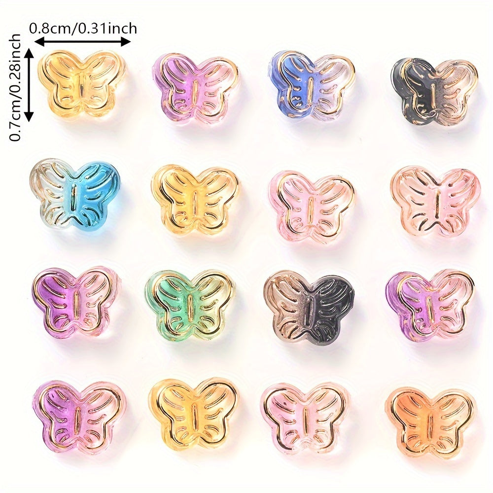 50PCS 7×8mm Mini Butterfly Acrylic Bead Set