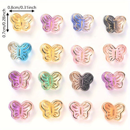 50PCS 7×8mm Mini Butterfly Acrylic Bead Set