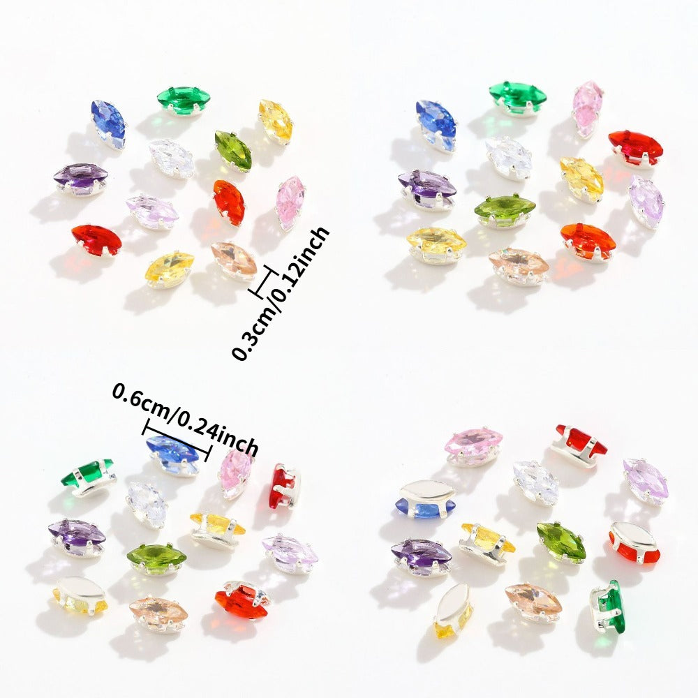 3x6 mm Crystal Zircon Horse-Eye Claw Beads