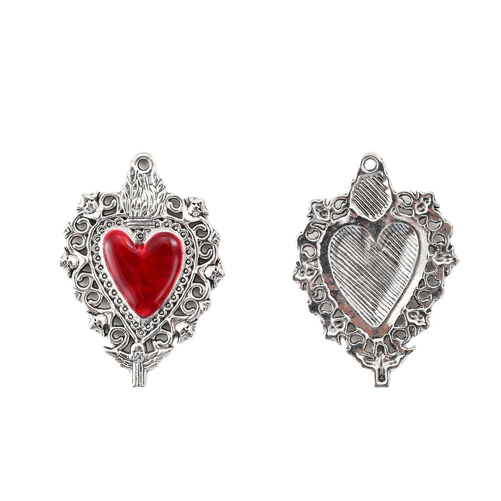 Love & Peach Heart Alloy Hook Charms