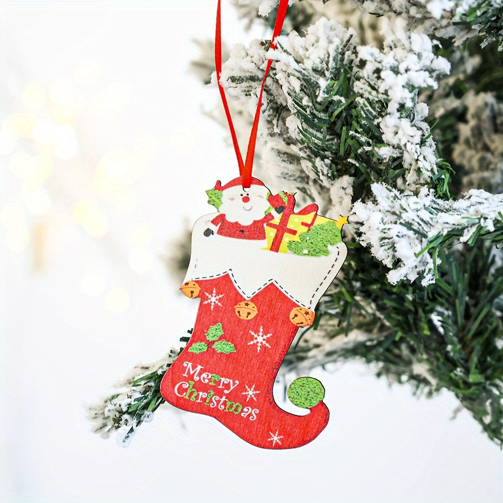 Wooden Merry Christmas Decorative Pendant