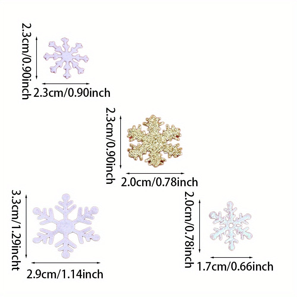 Gold & White Snowflake Polyester Decorations