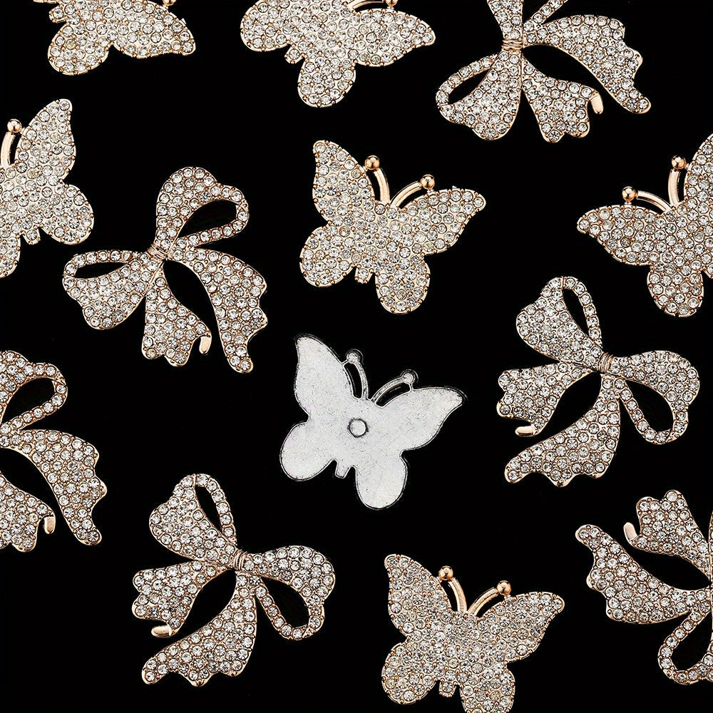 Gold Butterfly & Bow Shape Plastic Patches