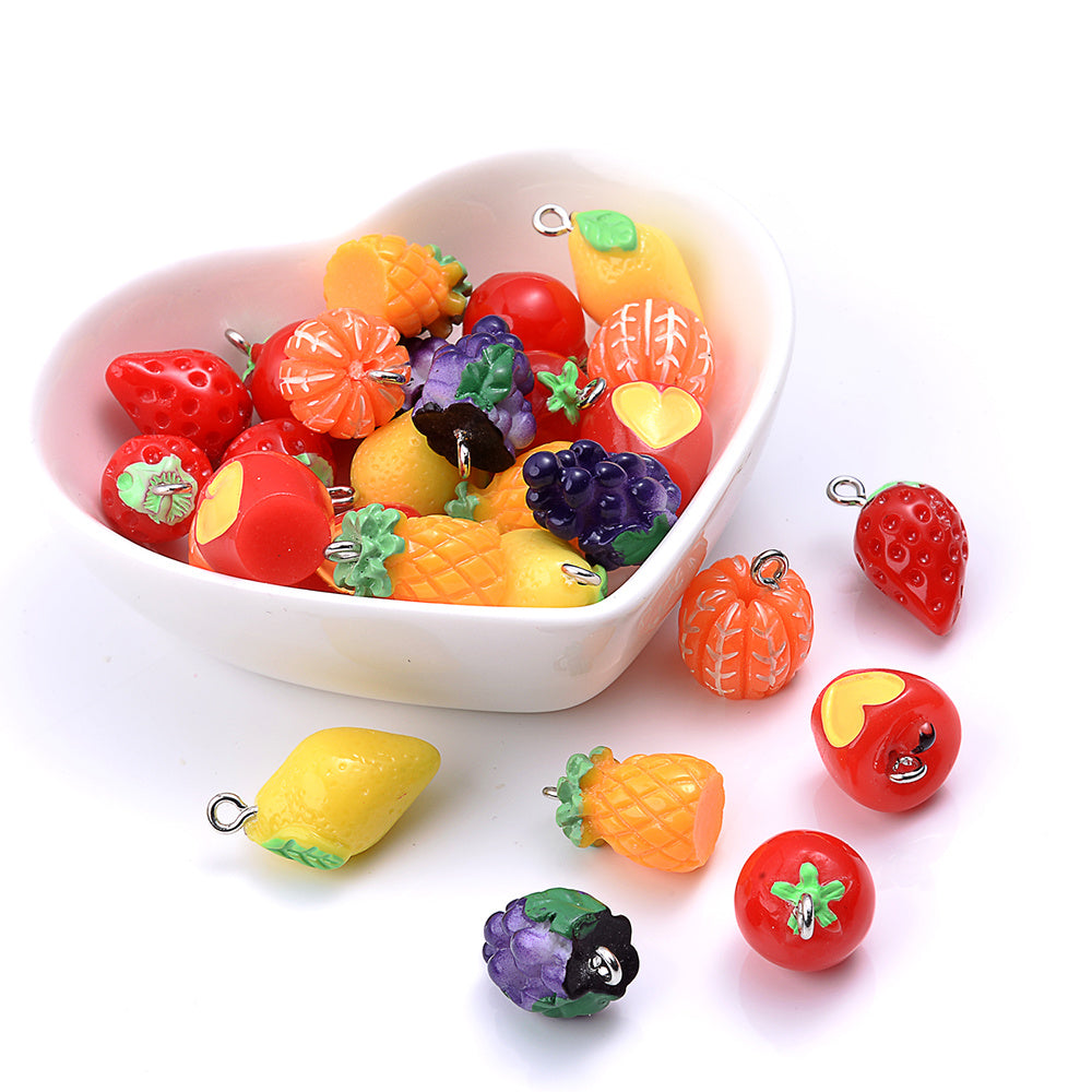 3D Fruit Resin Pendant Charms
