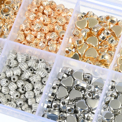 14-Grid Gold & Silver CCB Acrylic Spacer Bead Set