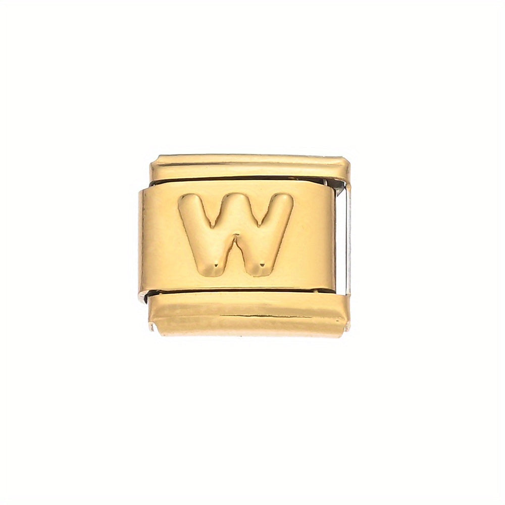 Golden Alphabet Alloy Bracelet Module