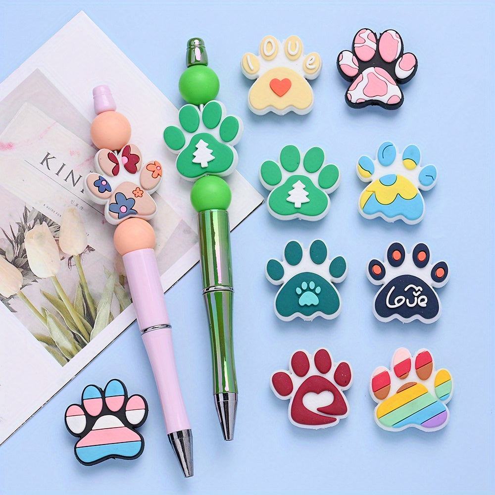 Dog Paw Silicone Focal Beads