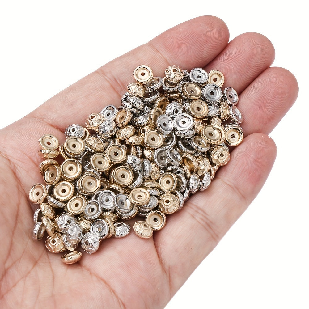 100PCS 7mm Semicircular Pattern Plastic Bead Set