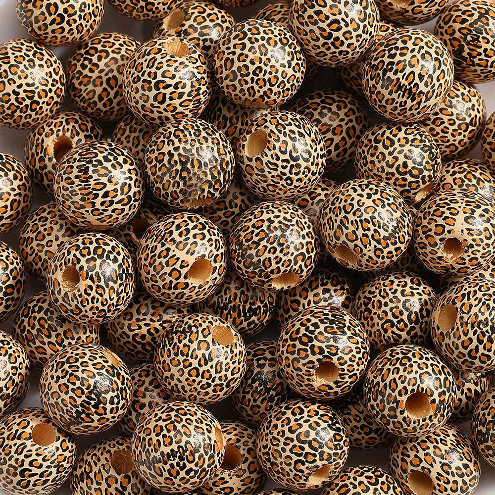 Patterned Wooden Large Hole Spacer Beads