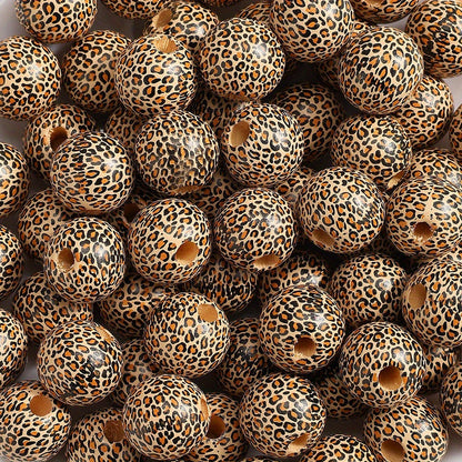 Patterned Wooden Large Hole Spacer Beads