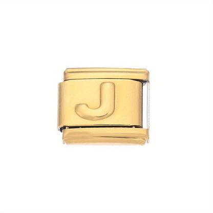 Golden Alphabet Alloy Bracelet Module