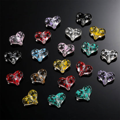 Starry Sky Heart Acrylic Beads