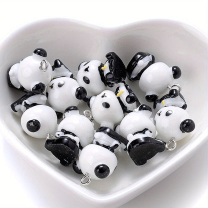 15x19mm 5pcs Panda Charms Pendant, Assorted Resin Pendants