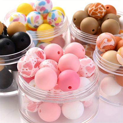 Mixed Color Heart Silicone Beads