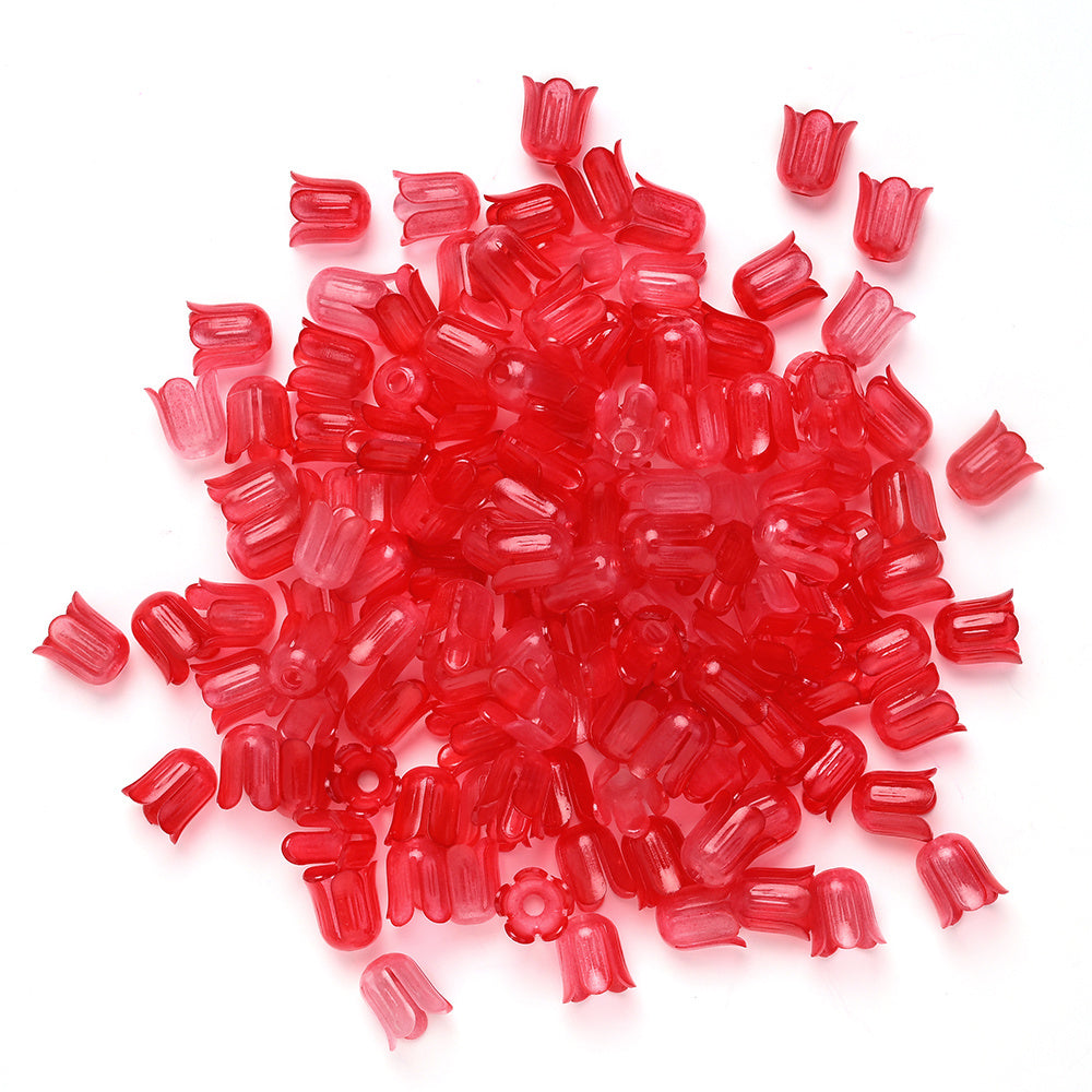2026 New Arrival 10×11mm Gradient Flower Acrylic Bead Caps