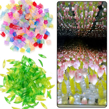 2026 New Arrival 10×11mm Gradient Flower Acrylic Bead Caps