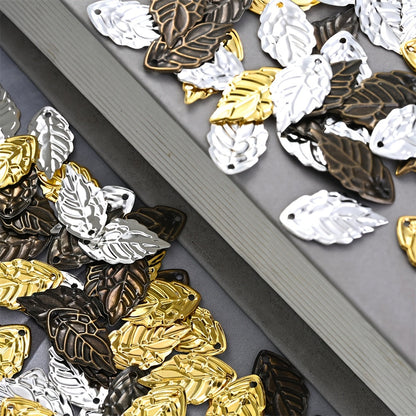 Gold and Silver Leaf Iron Beads