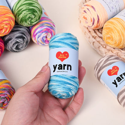 10PCS 10×4cm Rainbow Gradient Polyester Knitting Yarn