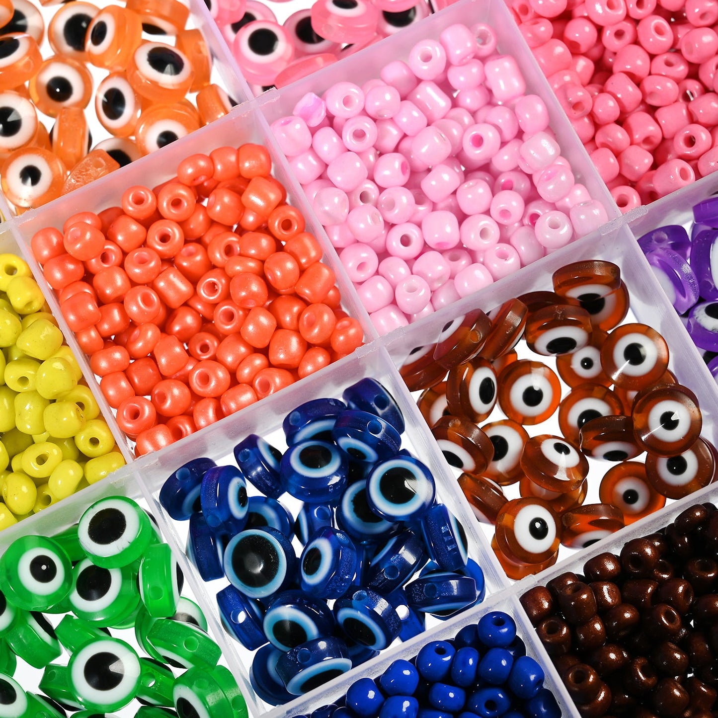 1 Box 24-Grid Evil Eye DIY Jewelry Making Bead Kit