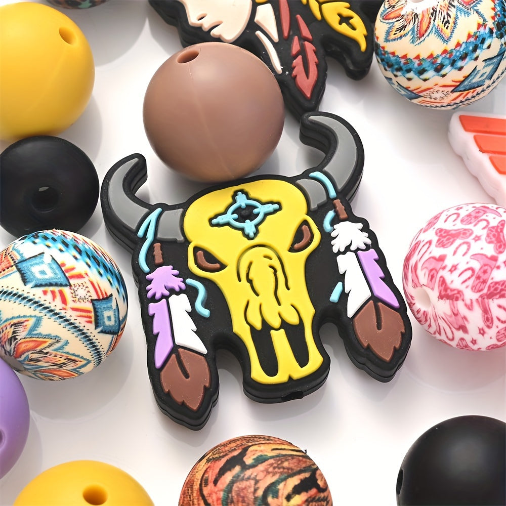 Tribal Theme Silicone Beads Set