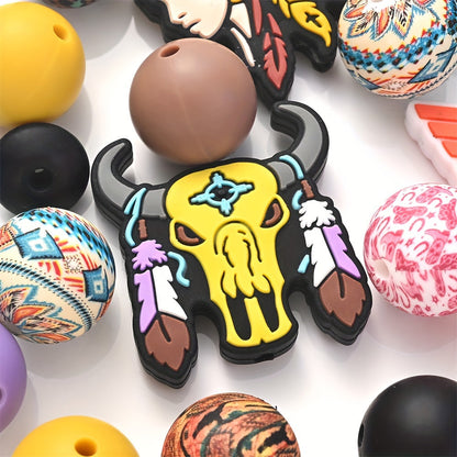 Tribal Theme Silicone Beads Set