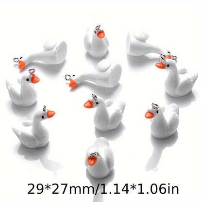 10PCS 16×21mm Colorful Rabbit Resin Pendant Set