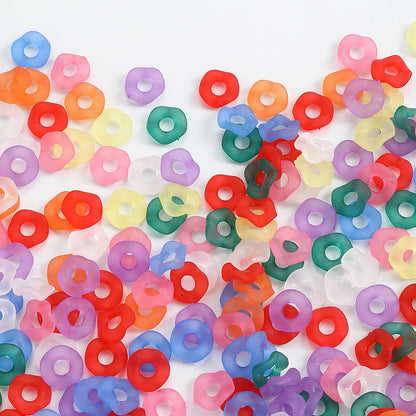 50-Piece 12 mm Frosted Acrylic Wavy Flower Chain Links