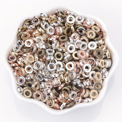 100PCS 6mm CCB Large Hole Flat Wheel Spacer Bead Set