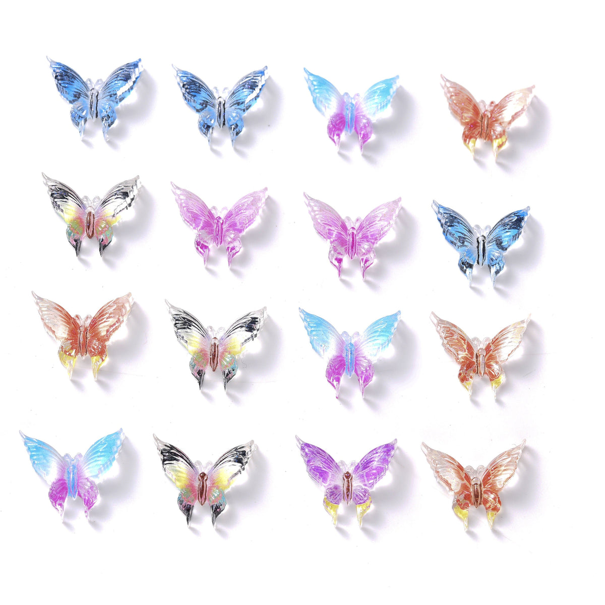Shiny Resin Butterfly Flatback Beads