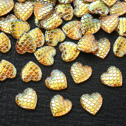 30PCS 12mm Heart-Shaped Serpentine Resin Bead Set