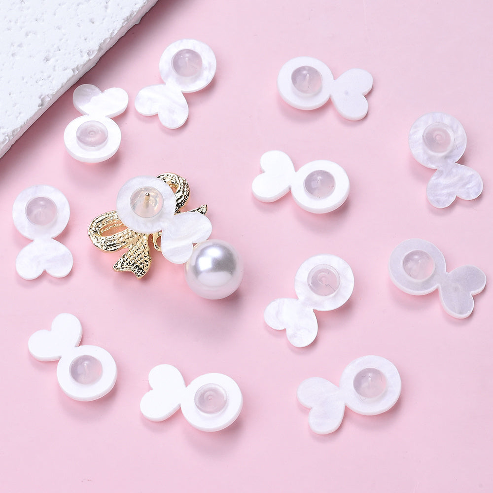 White Shell Pattern Earring Backs