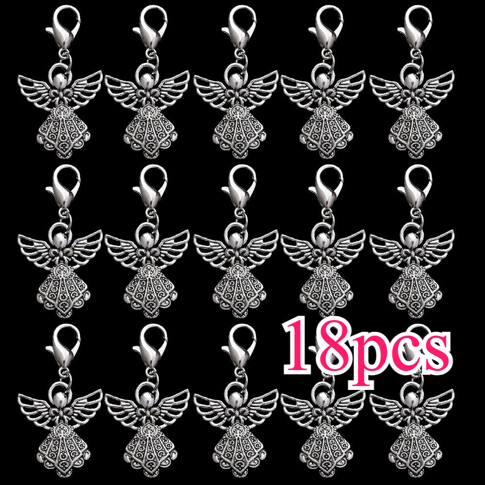 18PCS Retro Angel Mini Keychain Charm Set