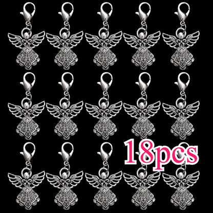18PCS Retro Angel Mini Keychain Charm Set