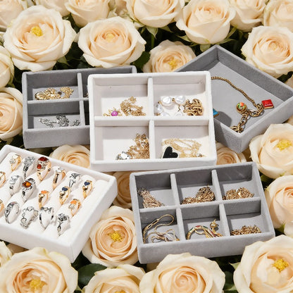 Elegant Velvet Jewelry Display Trays