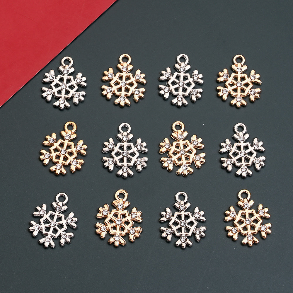 Christmas Rhinestone Snowflake Pendant Charms