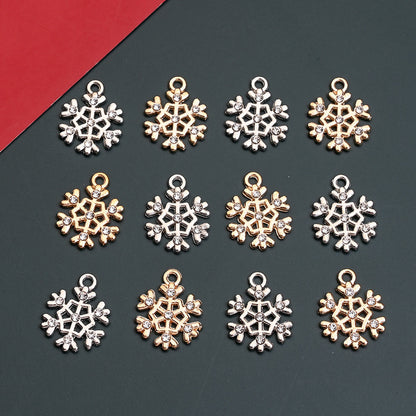 Christmas Rhinestone Snowflake Pendant Charms