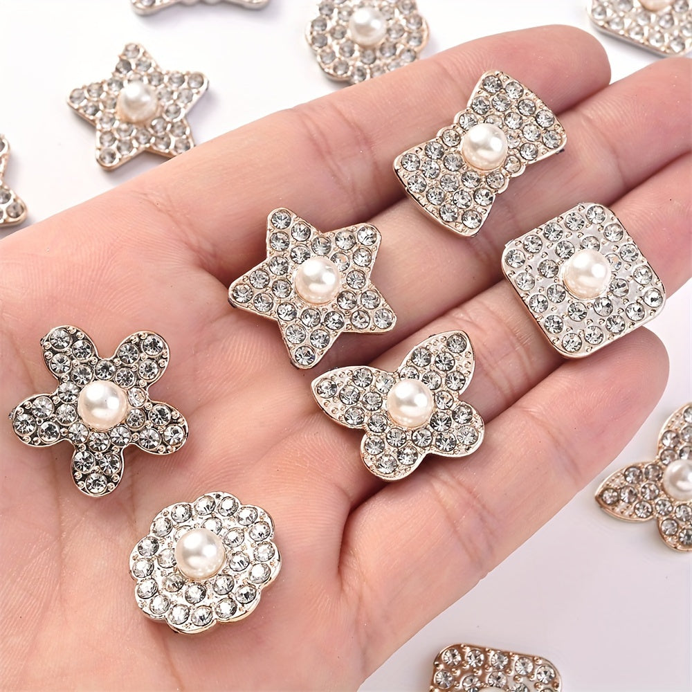 20PCS Star Flower Bow Square & Round Plastic Embellishment Set