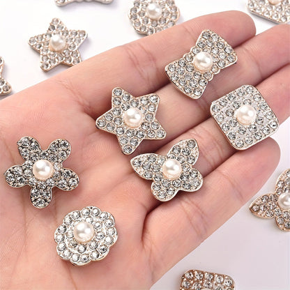 20PCS Star Flower Bow Square & Round Plastic Embellishment Set