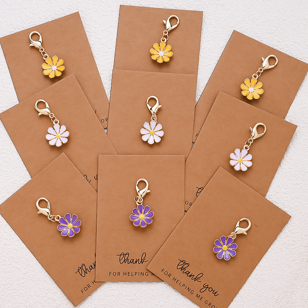 Alloy Flower Keychain Set