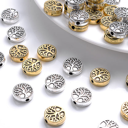 30pcs 9mm Tree of Life Charm Small Hole Beads