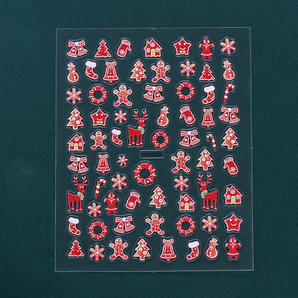 Christmas 5D Relief Nail Art Stickers