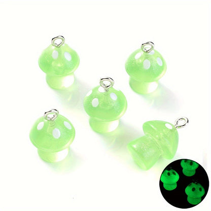Luminous Mushroom Acrylic Charm Beads