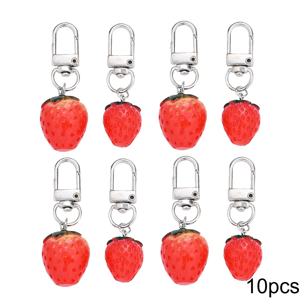 3D Strawberry Resin Pendant Charms