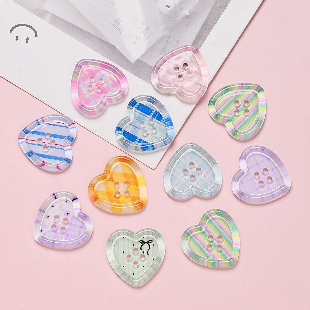 Colorful Heart Sewing Buttons
