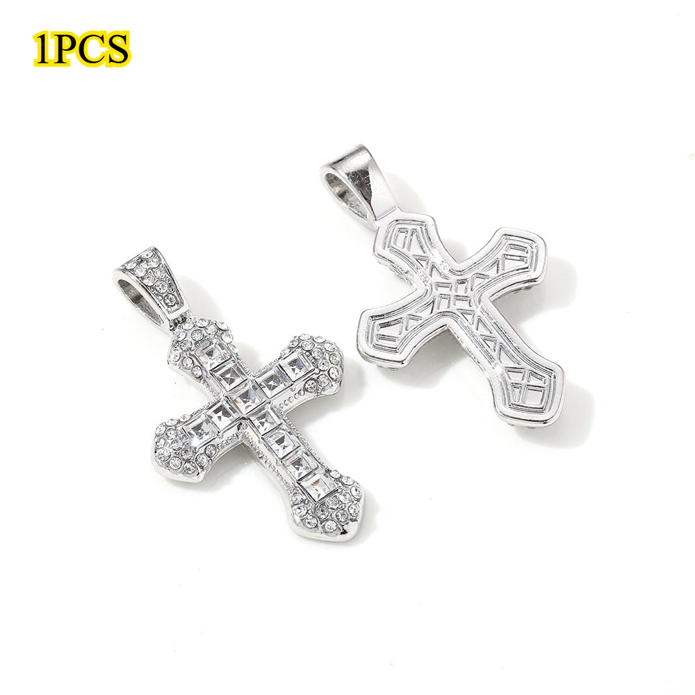 Y2K Rhinestone Cross Alloy Pendants